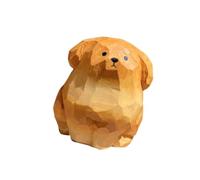 Handcrafts Wood Golden Retrievers Figurine Miniature Small Puppy Dog Statue Ornament For Home Decors And Pet Lover Wood Carved Dog Statue