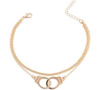 Handcuff Bracelets Partners In Crime Metal Interlocking Bff Best Friend Bracelets anklet For Women Men,Golden Professional and Attractive