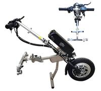 Handcycle Wheelchair Attachment, 17ah 48V Battery Range 65km, 3 Speeds Pull Device, 12" Wheels/LCD Display Electric Wheelchair Conversion,B
