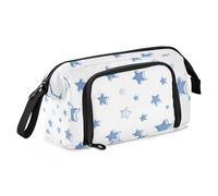 Handdraw Stars Navy Blue White Pencil Case Large Capacity Pencil Case Bag Multifunctional for Kids School Must Haves para la escuela