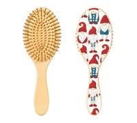 Handdrawn Christmas Gnomes Wooden Hairbrush Wooden Paddle Hair Brush Wood Brush for Hair Massage Hair Brush