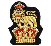 HandembroideryUK British Army Staff Officer No 1 Dress Cap Badge | Handmade Bullion Embroidered Insignia with Crown and Lion Design