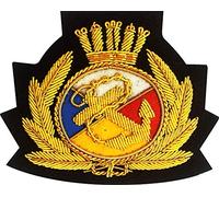 handembroideryuk Merchant Navy Cap Badge - Gold Bullion Embroidered Patch for Uniforms - Military Navy Officer Insignia