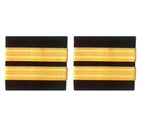 HandembroideryUK Pilot Officer Two Bar Gold Stripes Epaulettes | Airline Crew | Merchant Marine | Rank Slide for Uniforms | Embroidered Badge