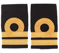 HandembroideryUK Royal Navy Lt Lieutenant Two Bar Gold Stripes Shoulder Strap Epaulettes | Navy Officer | Costume Badge | Gold Embroidered Rank Slide for Uniforms