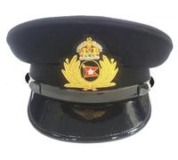handembroideryuk TITANIC BLACK OFFICER CAPT SMITH CAP WITH WHITE STAR LINE BADGE