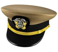 handembroideryuk USA Navy Warrant Officer Lieutenant Commander Khaki Military Peak Cap