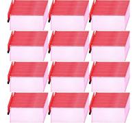 Handepo 100 Pack Mesh Zipper Pouch Pencil Pouches Bulk Clear Storage Bag Small Waterproof Purse Bag Multipurpose for Cash Board Game Passport Office(A6/9.45x4.53in,Red)