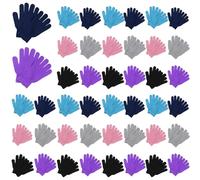 Handepo 100 Pair Winter Gloves Bulk Warm Knitted Stretchy Gloves with Multicolor for Unisex Men Women, Bright Color, One size