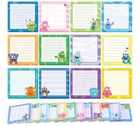 Handepo 12 Pack Dog Flamingo Sticky Notes Bulk Small to Do List Funny Cute Animals Notepad for Office School Gifts, 600 Sheets in Total(Bright Colors,Monster)