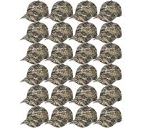 Handepo 24 Pcs Blank Baseball Cap Adjustable Back Strap Plain Blank Camouflage Hat Unisex Baseball Cap for Trucker Men Women, Camouflage Color, S-L