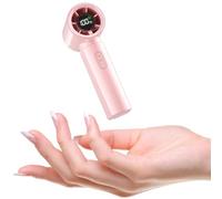 HandFan 4000mAh Portable Handheld Turbo Fan, 100 Speeds Adjustable, Digital Display, High Speed Rechargeable Mini Personal Fan, Purse Size for Travel Concerts Outdoors, Gloss Pink