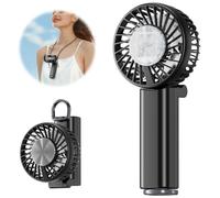 HandFan 5000mAh Mini Handheld Fan with Refrigeration, Rechargeable Portable Air Conditioner Hand Fan, Pocket Size, Foldable Personal Electric Cooling Fans for Beach, Travel, Outdoors(Black)