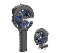 HandFan Handheld Water Fan Rechargeable 3 Speeds 55ml Misting Spray 180°Foldable Mini Desk Fan Max 9h Lasting Time Battery Operated USB Personal Fan For Travel Camping Outdoor Women