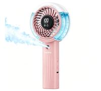 HandFan Upgraded Turbo Misting Fan with LED Display(50% Stronger Airflow), Extreme Cooling Handheld Fan with Water Mist, Rechargeable Portable Mister Spray for Travel/Park/Disney/Beach/Concert/Game
