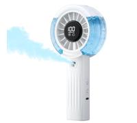 HandFan Upgraded Turbo Misting Fan with LED Display(50% Stronger Airflow), Extreme Cooling Handheld Fan with Water Mist, Rechargeable Portable Mister Spray for Travel/Park/Disney/Beach/Concert/Game