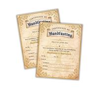 Handfasting Union Ceremony Certificate of Marriage 6pk 8.5x11” on Linen Cord Ribbon Commitment Bound Celtic Medieval Secret Partner Parchment