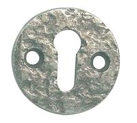Handforged Iron Traditional Pewter Door Keyhole Escutcheons Lock Cover (Circular Escutcheon)