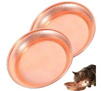 Handgehämmerter Kupfer Trinknapf Katze und Hundewassernapf mit Kippsicherem Boden - Luxuriöser Katzen Trinknapf und Welpen Napf für Futter und Wasser - Leicht zu Reinigen ，2PCS