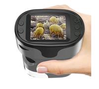 Handheld 1000X Kids Microscope 4K 2.0" Screen Rechargeable Mini Digital Pocket Microscopes Slides Kit Portable Edu Gift Age 4-6