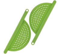 Handheld 15" Pot Strainer - Food Strainer for Pasta, Vegetables & More - BPA-Free Plastic with Anti-Slip Pegs - Fits Most Pots and Pans (2)