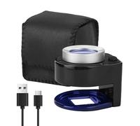 Handheld 30X Rechargeable Magnifying Glass Linen Test Loupe,6 LED Desktop Metal Magnifier Portable Folding Scale Eye Loop for Textile Jewelry Collection Repair