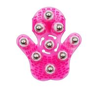 Handheld 360 Degrees Massage Ball Palm Shaped Massage Tool with Nine Roller Balls for Full Body Massage(Pink,Steel Ball Type)