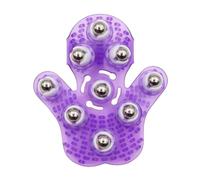 Handheld 360 Degrees Massage Ball Palm Shaped Massage Tool with Nine Roller Balls for Full Body Massage(Purple,Steel Ball Type)