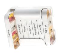 Handheld 7 Day 4 Times Tablet Holder with Push Button Opening and Light Protect for Sensitive Medications Quiet Action Bolus Divider