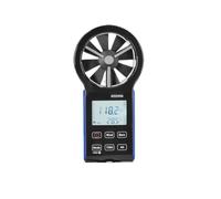 Handheld anemometer that can measure atmospheric pressure, temperature, relative humidity, dew point, and wind chill index up to 6000 W/m.