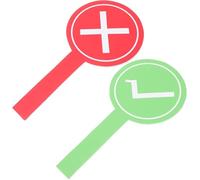 Handheld Answer Paddle Game Sign with Red Cross and Green Check, Teacher Student Interaction Prop, Portable Foam Voting Board for Classroom Activities