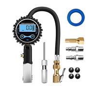 Handheld Auto Tire Inflator Gauge, Portable Tire Pressure Meter with TPMS, High Accuracy Tyre Air Meter for Cars, Trucks, Motorcycles, Includes Nozzle and Valve Core Tool