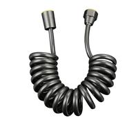 Handheld Bidet Douche Shower Spray 2.3Mpu Spring Hose Bathroom Telescopic Water Pipe Hose Spray Gun Bidet Connection Pipe Explosion-Proof Black