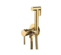 Handheld Bidet Douche Shower Spray Brass Bidet Faucet Set Handheld Ducha Higienica Hot Cold Toilet Crane Bathroom Shattaf Sprayer Hygienic Shower for Personal Hygiene(Gold Set)