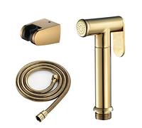 Handheld Bidet Faucet, Douche Kit Shower Sprayer Set, Toilet Shattaf with Hose and Base, Brass,Gold(Gold)