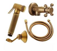 Handheld Bidet Spray Shower Antique Brass Handheld Bidet Spray Shower Set Copper Sprayer Toilet Faucet Lavatory(Color 4)