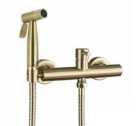 Handheld Bidet Spray Shower Brushed Gold Bidet Toilet Handheld Spray Brass Hot & Colde Faucet Shattaf Shower Sprayer Hold Hose BD996(8.5 cm)