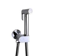 Handheld Bidet Sprayer Bathroom Toilet Fixture Cold Tap Shine Chrome Brass Bidet Sprayer Set Solid with Switch Closet Shattaff(Chrome SS Hose)
