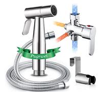 Handheld Bidet Sprayer for Toilet, Bidet Attachment for Toilet Warm Water, Hot and Cold Mixing T-Valve Kit, Perfect Toilet Paper Substitute, Ideal for Feminine Wash, Pet, Cloth, Diaper