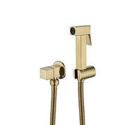 Handheld Bidet Sprayer for Toilet - Brass Bathroom Cloth Diaper Set Wall Mount Kit Single Cold Water Black Brushed Finish Perfect for Feminine Hygiene & Personal Care