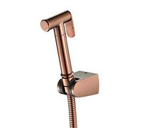 Handheld Bidet Sprayer for Toilet Cloth Diaper Brass Rose Gold Portable Wash Shower Set with Single Cold Wall Mounted Attachment for Personal Hygiene