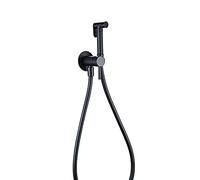 Handheld Bidet Sprayer for Toilet, Wall Mounted Bathroom Cloth Diaper Set with Cold and Hot Water, Brass Multifunction Kit for Feminine Hygiene, Bathing Pets,Chrome(Nero)