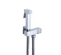 Handheld Bidet Sprayer for Toilet - Wall Mounted Brass Chrome Kit with PVC Hose - Ideal for Personal Hygiene & Cloth Diaper Care - Single Cold Water Bathroom Accessory