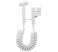 Handheld Bidet Sprayer for Toilet - White Wall Mount All Copper Pressurized Water Outlet Bidet Sprayer Kit, Pressurized (White Button)