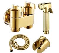 Handheld Bidet Sprayer Kit Bathroom Bidet Sprayer Faucets Toilet Hand Spray Brass Set Self Cleaning Shower Gold(Color 5)