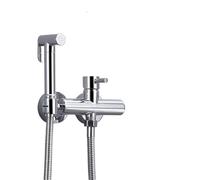Handheld Bidet Sprayer Kit Bidet Cleaning Sprayer Set Solid Brass Valve and Body and Shattaff Toilet Fixture Bathroom Hot and Cold with Hose(Whole Set)