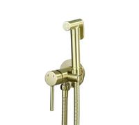 Handheld Bidet Sprayer Kit Brass Bidet Faucet Set Handheld Ducha Higienica Hot Cold Toilet Crane Bathroom Shattaf Sprayer Hygienic Shower(Brushed Gold Set)