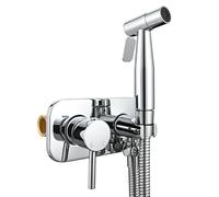 Handheld Bidet Sprayer Kit - Chrome Brass Toilet Jet Wash Hot & Cold Water Dual Spray Modes Ergonomic Handle for Easy Cleaning & Enhanced Hygiene Upgrade