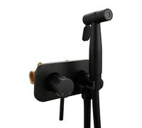 Handheld Bidet Sprayer Kit - Dual Mode Toilet Jet Wash with Hot & Cold Water Brass Chrome Finish Easy Installation for Personal Hygiene Adjustable Pressure Modern Black Design