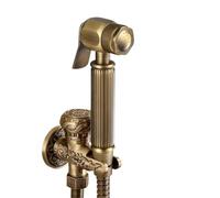 Handheld Bidet Sprayer Kit Hand Held Bidet Sprayer Douche Toilet Kit Antique Brass Shower Head Gold Copper Valve Set Jet Faucet(Style 7 Antique)